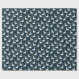 Papel De Regalo Diseño invernal de renos geométricos y estrellas