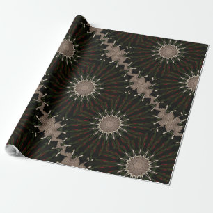 Papel De Regalo Diseño Kaleidoscope Marrón rojo oscuro verde