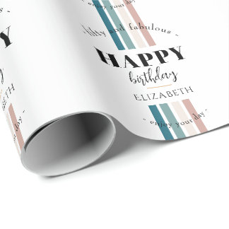 Papel De Regalo Diseño Minimalista de cumpleaños en colores pastel