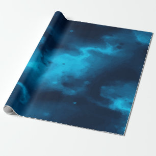 Papel De Regalo Diseño Místico Azul del Espacio Exterior con Estre