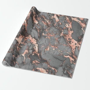 Papel De Regalo Diseño moderno de mármol rosa dorado gris