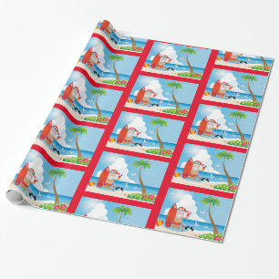 Papel De Regalo Diseño moderno y elegante de Beach Santa Design