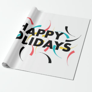 Papel De Regalo Diseño moderno y lúdico de "Felices Fiestas"