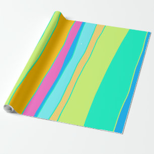 Papel De Regalo Diseño multicolor a rayas vibrantes