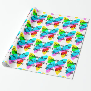 PAPEL DE REGALO DISEÑO PERSONALIZADO DE LA MARIPOSA DE CUMPLEAÑOS