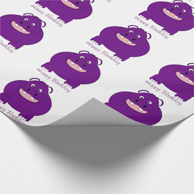 Papel De Regalo Diseño personalizado del Hippopotamus (Esquina)