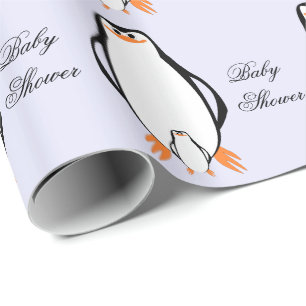 Papel De Regalo Diseño pingüino Baby Shower personalizado