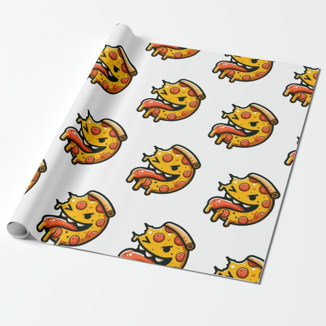 Papel de regalo diseño Pizza Mala Humor (Desenrollado)