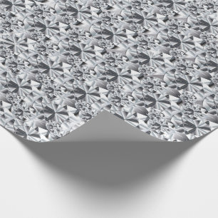 Papel De Regalo Diseño plateado de diamantes de lujo