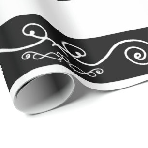 Papel De Regalo Diseño rayado blanco negro