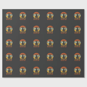 Papel De Regalo Diseño Retro Atardecer Gato Negro Halloween
