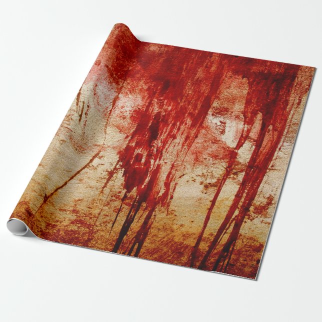 Papel De Regalo diseño rojo sangre del grundge (Desenrollado)