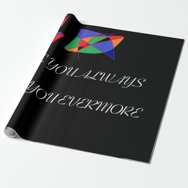 Papel De Regalo Diseño romántico patrones mixtos de blanco negro (Desenrollado)