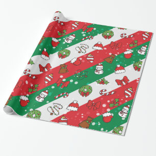 Papel De Regalo Diseño simétrico vintage de navidades