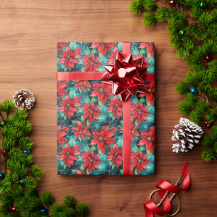 Papel De Regalo Diseño tradicional de vacaciones de navidades Poin