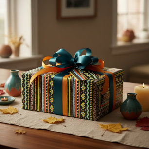 Papel De Regalo Diseño tribal brillante