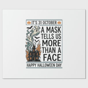 Papel De Regalo diseño vectorial de cita de máscara de Halloween v