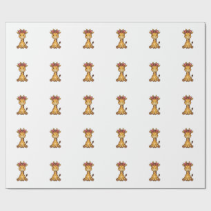 Papel De Regalo Diseño vectorial vintage de jirafa bebé linda con 