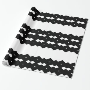 Papel De Regalo Diseño Zig Zag negro y blanco con clase
