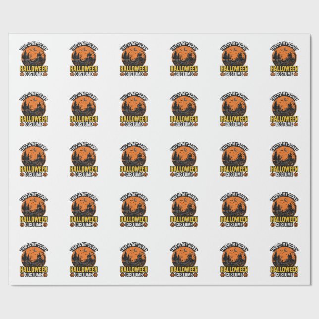 Papel De Regalo Disfraz de Halloween Antiguo de Terror (Superficie plana)