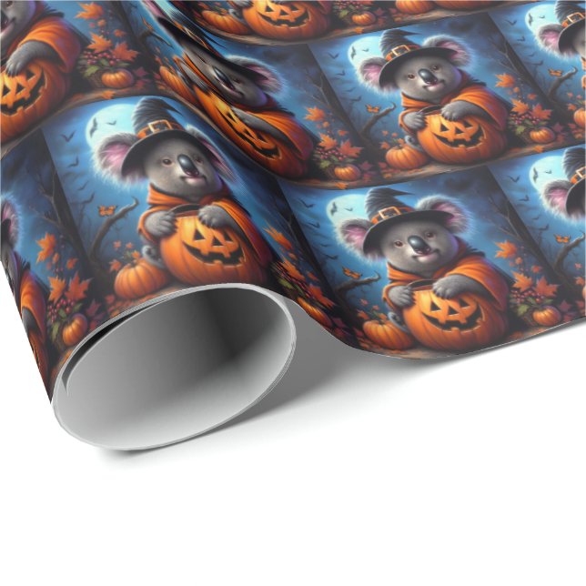 Papel De Regalo Disfraz de Halloween de Koala (Esquina del rollo)