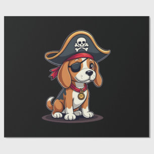 Papel De Regalo Disfraz de pirata Beagle Bandera Jolly Roger Cráne