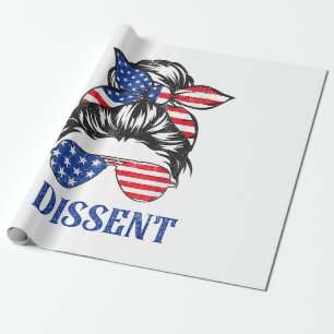 Papel De Regalo Disiento, mujeres con bandera americana pelo desor