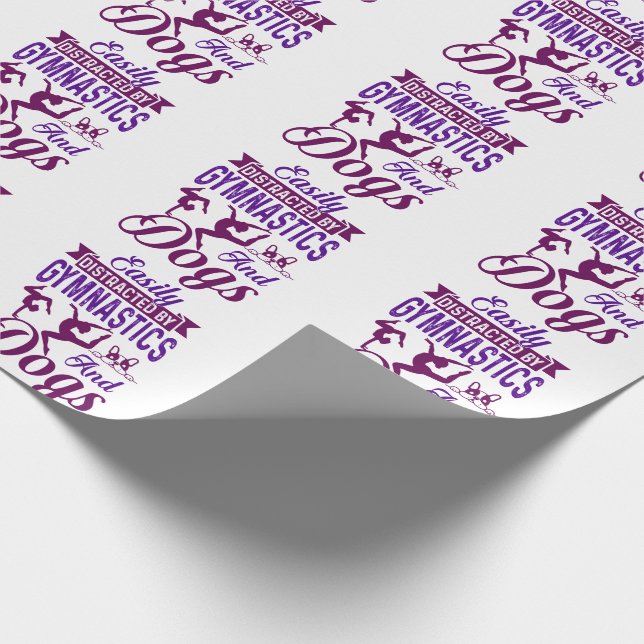 Papel De Regalo Distracción fácil por gimnasia y perros (Esquina)