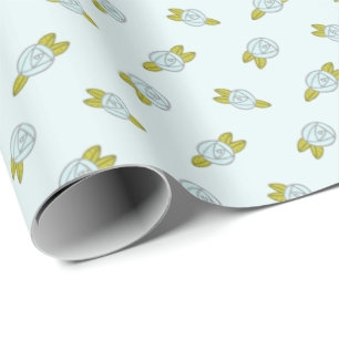 Papel De Regalo Ditsy de patrón de Rosa azul floral simple