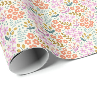 Papel De Regalo Ditsy Floral cotidiana en tonos jewel