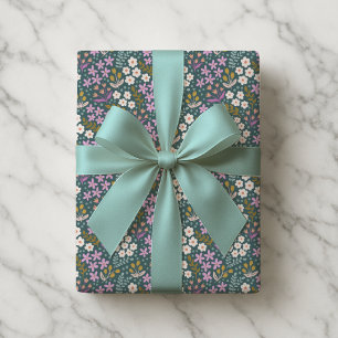 Papel De Regalo Ditsy Floral cotidiana en tonos jewel