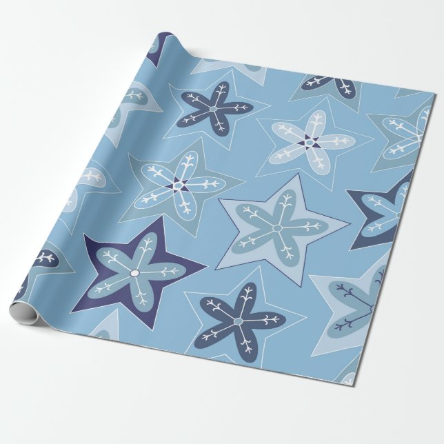 Papel De Regalo Ditsy Snowflake pattern backgrounds textures (Desenrollado)
