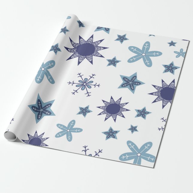 Papel De Regalo Ditsy Snowflake pattern backgrounds textures (Desenrollado)