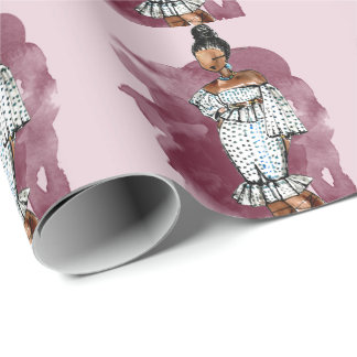 Papel De Regalo Diva del encanto del bosquejo del equipo del