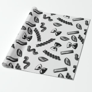 Papel De Regalo Diversidad de Pasta Gris Comida Italia Amante Food