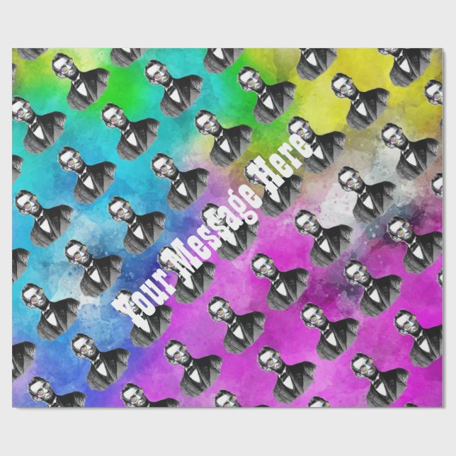 Papel De Regalo Diversión Abraham Lincoln en sombras (Superficie plana)