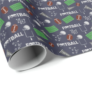 Papel De Regalo Diversión al fútbol en azul de la marina