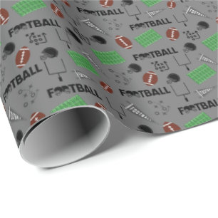 Papel De Regalo Diversión al fútbol en gris