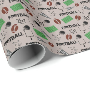 Papel De Regalo Diversión al fútbol en Pale Brown