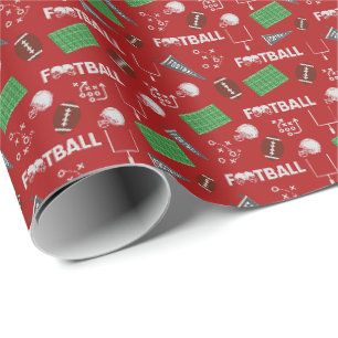 Papel De Regalo Diversión al fútbol en rojo