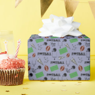 Papel De Regalo Diversión al fútbol sobre el gris-azul