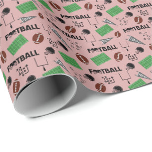 Papel De Regalo Diversión al fútbol sobre el rosado Rosa del té os