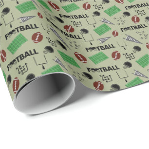 Papel De Regalo Diversión al fútbol sobre el verde oliva claro