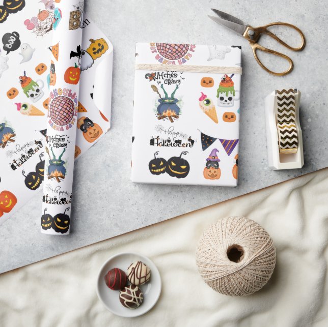 Papel De Regalo Diversión Asustada Y Fantasía Halloween (Artesanía)