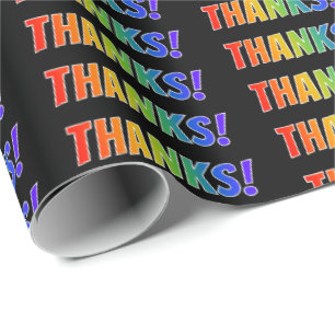 Papel De Regalo ¡Diversión, colorido, vibrante, GRACIAS de la
