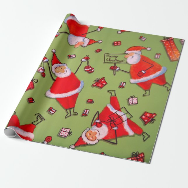 Papel De Regalo Diversión con Santa (Desenrollado)