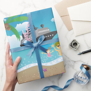 Papel De Regalo Diversión de crucero de playa para familias tropic