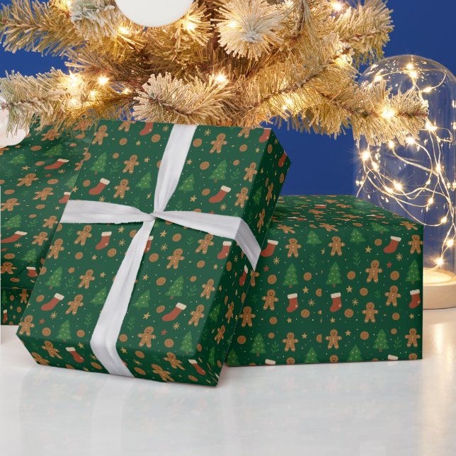 Papel De Regalo Diversión de jengibre de Navidad (Vacaciones)