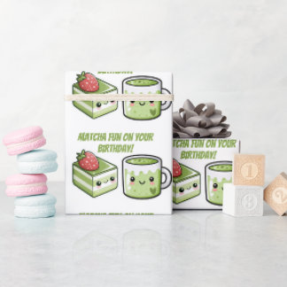Papel De Regalo Diversión de Matcha en tu cumpleaños, personalizad