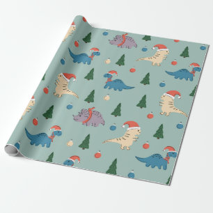 PAPEL DE REGALO DIVERSIÓN DE NAVIDADES DE ILUSTRACION DINOSAUR GIF